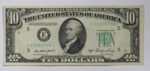 Series 1950-A $10 Federal Reserve Note Star Note Fr-2011-E XF+ 1XOX