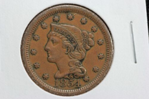 1854 Braided Hair Large Cent 10ZY