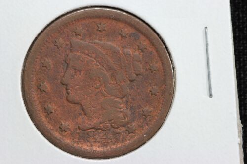 1847 Braided Hair Large Cent 1O6E