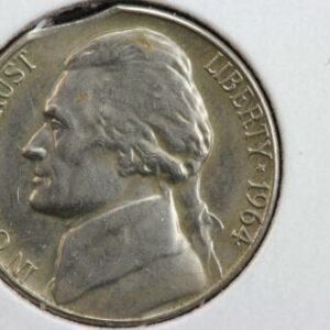 1964-D Jefferson Nickel Clipped Planchet Mint Error BU 2V1V