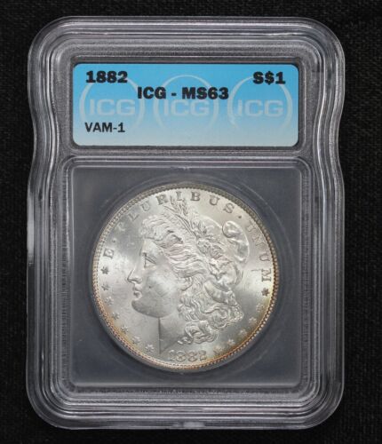 1882 Morgan Dollar VAM-1 ICG MS-63 1I2T