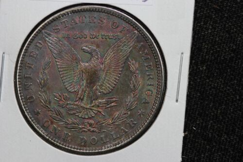 1885 Morgan Dollar Blue Toned AU+ 12K0