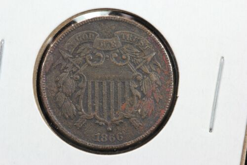 1866 2 Cent Piece Pitted 1H2T