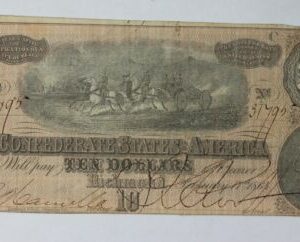 1864 Confederate Currency $10 Note T-68 8 Series 1UWR