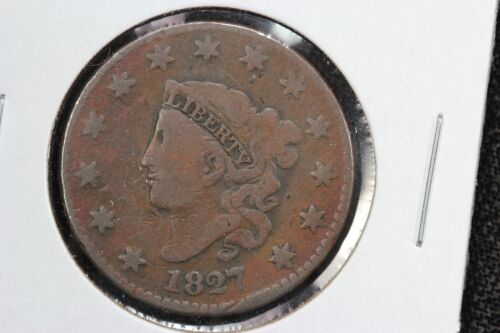 1827 Coronet Head Large Cent 1HKW