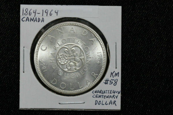 1864 ~ 1964 Charlottetown Canada Centennial Commemorative Silver Dollar KM# 58 1H3J