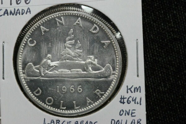 1966 Canada Silver $1 KM# 64.1 1OTK