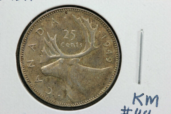 1949 Canada 25 Cents AU KM# 44 1FRM
