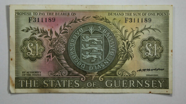 1969 Guernsey £1 1 Pound Banknote P# 45b 1XYZ