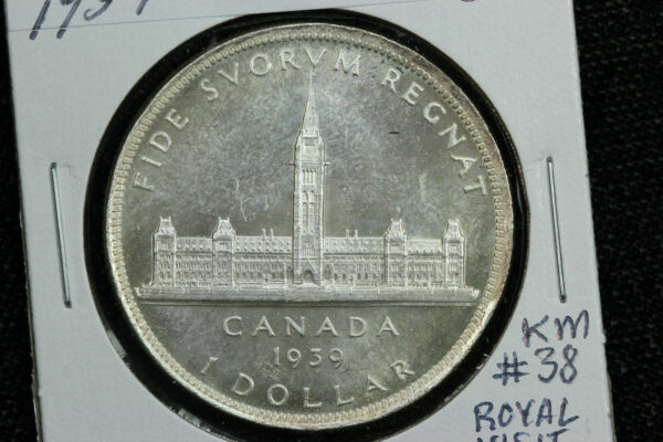 1939 Canada Royal Visit Commemorative Dollar KM# 38 19Y9