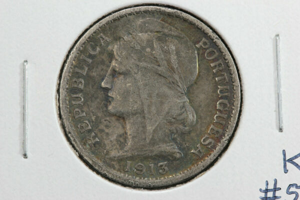 1913 Portugal 20 Centavos VF KM# 562 1GY5