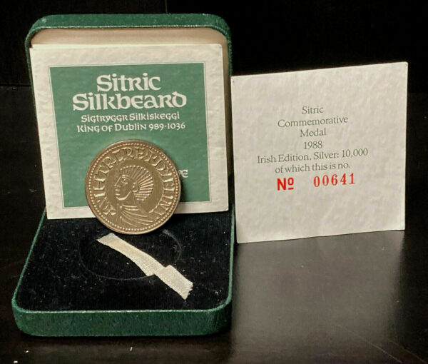 1988 Silver Irish Commemorative King Sitric Silkbeard Dublin Ireland 1WXF