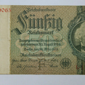 1933 Germany Weimar Republic 50 Reichsmark P# 182 207N