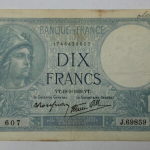 1939 France 10 Francs Banknote P# 84 207J
