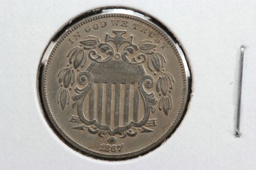 1867 Shield Nickel No Rays Reverse Variety 2VAQ