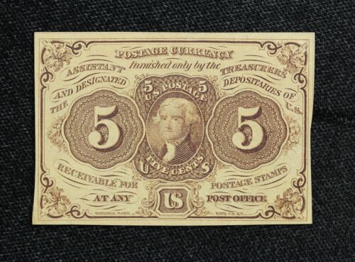 1862 US 5 Cents Fractional Currency Fr-1238 First Issue 113K