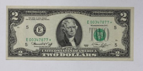 Series 1976 $2 Federal Reserve Note Star Note Fr-1935-E 132F