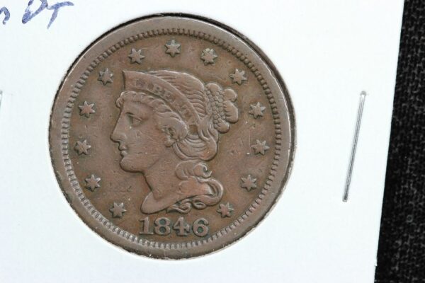 1846 Braided Hair Large Cent Small Date Doubled Date 1W7Q