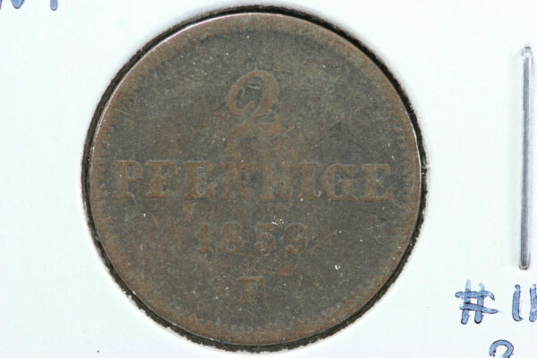 1859-F German States Saxony-Albertine 2 Pfennig KM# 1185 1V77