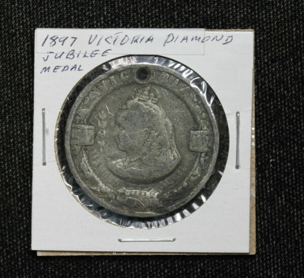 1897 Queen Victoria Diamond Jubilee Canada Souvenir Fob Medal 2NXC