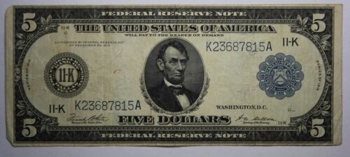 Series of 1914 $5 Large Federal Reserve Note FR-839-B 2VZK