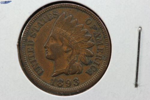 1893 Indian Cent Repunched Date 2GEF