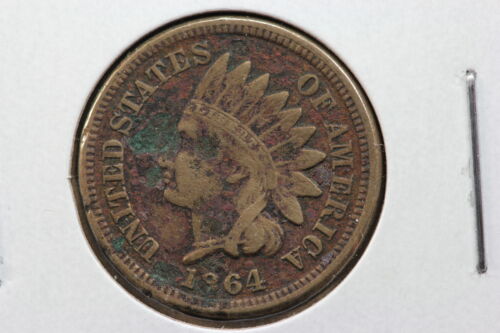 1864-L Indian Cent VF+ 28OG