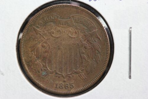 1865 2 Cent Coin Repunched Date Cherrypickers Variety FS-1302 Porous Surface 2VTY