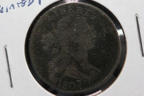 1807/6 Draped Bust Large Cent Pointed 1 Overdate Mint Error 28NB