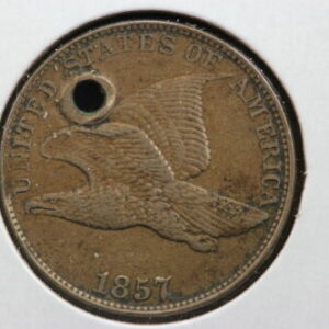 1857 Flying Eagle Cent Hole Damage 20YU