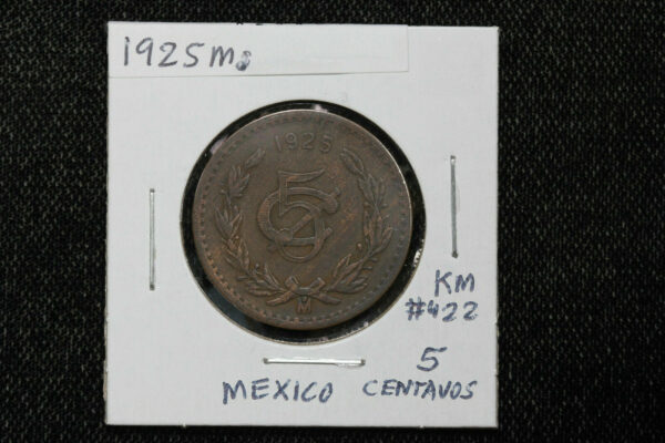 1925 Mo Mexico 5 Centavos KM# 422 VF 20WC