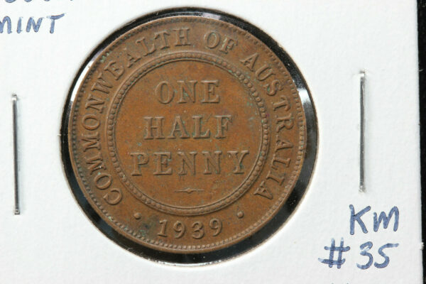 1939 (m) Australia Half Penny AU KM# 35 2O1L