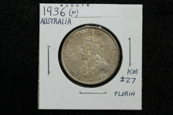 1936 Australia Silver Florin AU KM# 27 2GG7