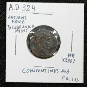 Ancient Rome AD 324 Constantine the Great AE Follis VOT XX Thessalonica 13D0