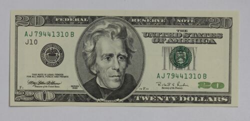 Series 1996 $20 Federal Reserve Note Fr-2084-J 2W8Y