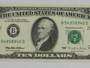 Series 1995 $10 Federal Reserve Note Fr-2032-B 2GTG