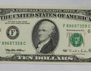 Series 1995 $10 Federal Reserve Note Fr-2032-F 293O