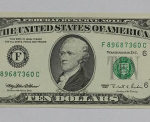Series 1995 $10 Federal Reserve Note Fr-2032-F 2OJ8