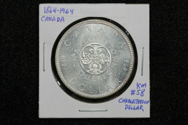 1864 1964 Charlottetown Canada Centennial Commemorative Silver Dollar KM# 58 128E