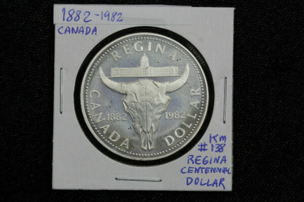 1982 Canada Regina Centennial Commemorative Silver Dollar KM# 138 1X3E