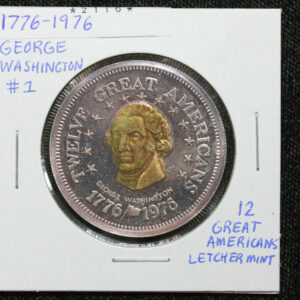 1976 Twelve Great Americans George Washington .999 Silver 24k Gold Medal 21IG