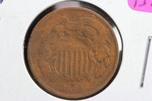 1864/18 Two Cent Piece Repunched Date Mint Error Cherrypickers FS-1322 2OGW