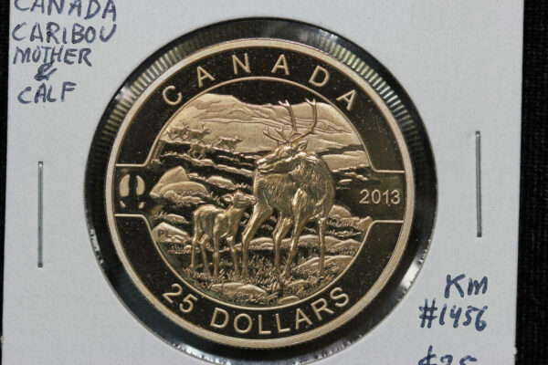 2013 Canada $25 Wildlife Silver Coin Caribou Mother & Calf KM# 1456 2WRC