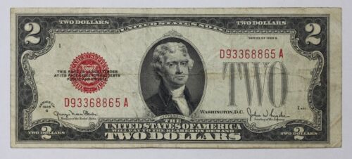 Series of 1928-D $2 Red Seal United States Note FR-1508 2WSC