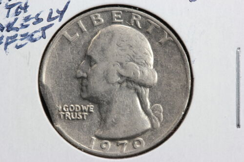 1970 Washington Quarter Clipped Planchet Mint Error 2A9Z