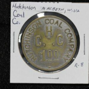 Hutchinson Coal Co Macbeth West Virginia $1 Coal Scrip Token 20VG