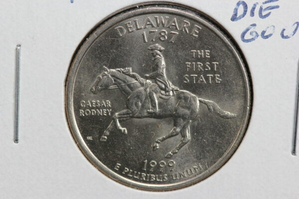 1999-P Delaware State Quarter Spitting Horse Mint Error 2Q6E