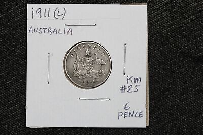 1911-(L) Australia Sixpence KM# 25 2NS5