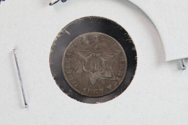 1857 Three Cent Silver Scatches VG 2GQW