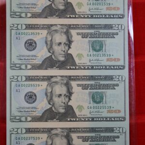 Series 2004A Federal Reserve STAR 00 $20 Uncut Sheet of 4 GA 2IVV